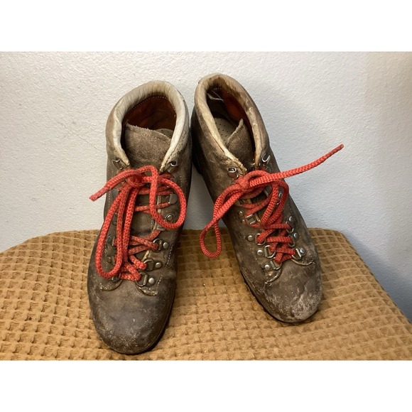 VTG PIVETTA for DMC Mountain Hiking Men\'s Sz 6 AA Beige Boots Made in Italy main image 10
